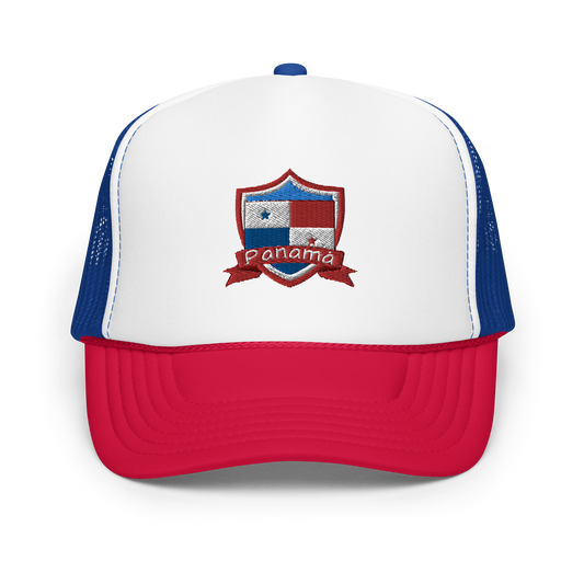 Tricolor Panama Embroidered Patch - Foam trucker hat