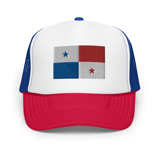 Tricolor Trucker Panama Flag Embroidered Flat - Foam trucker hat