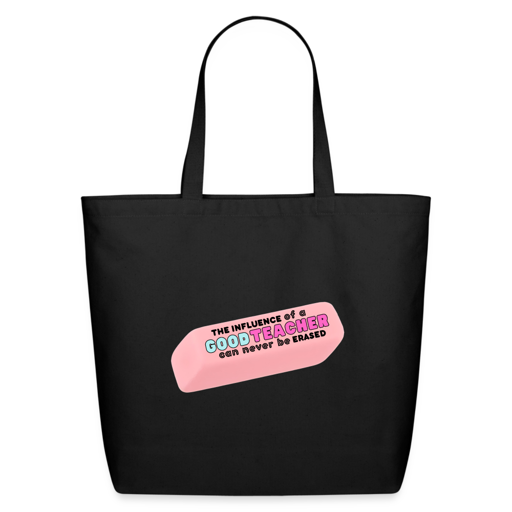 Good Teacher (in color): Eco-Friendly Cotton Tote - black