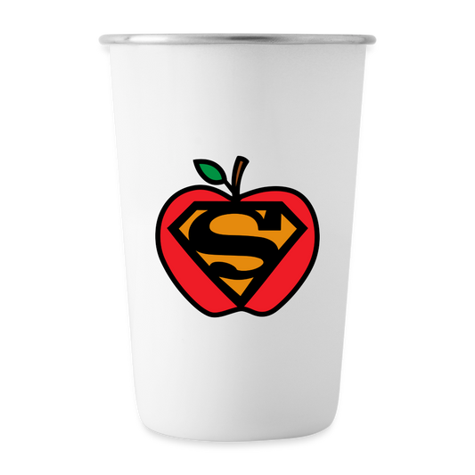 Super Teacher: Stainless Steel Pint Cup - white