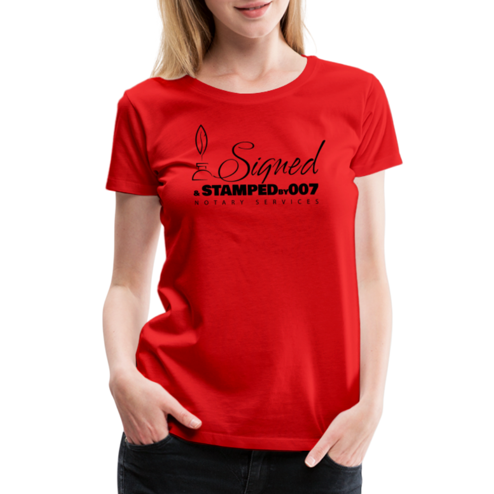 Black SS Women’s Premium T-Shirt - red