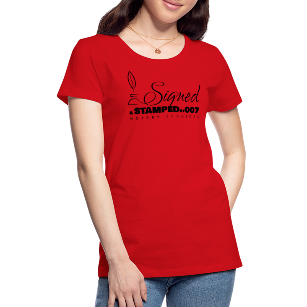 Black SS Women’s Premium T-Shirt - red