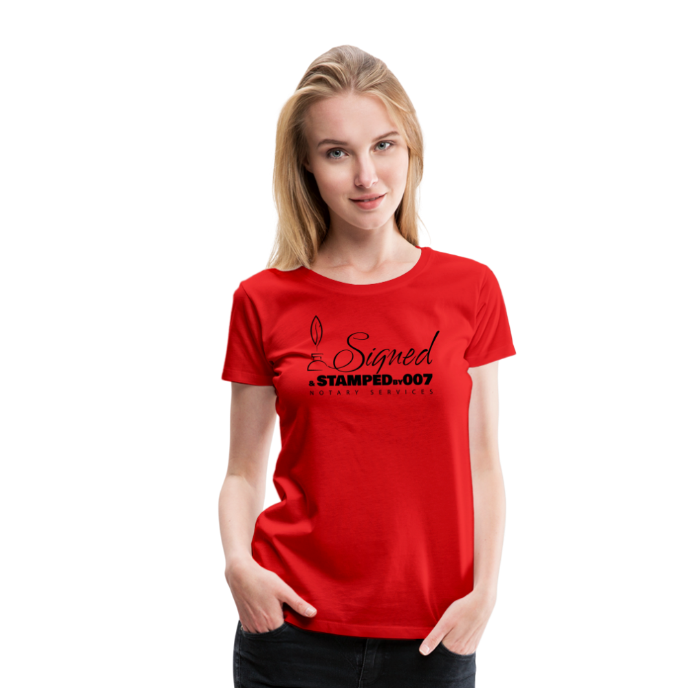 Black SS Women’s Premium T-Shirt - red