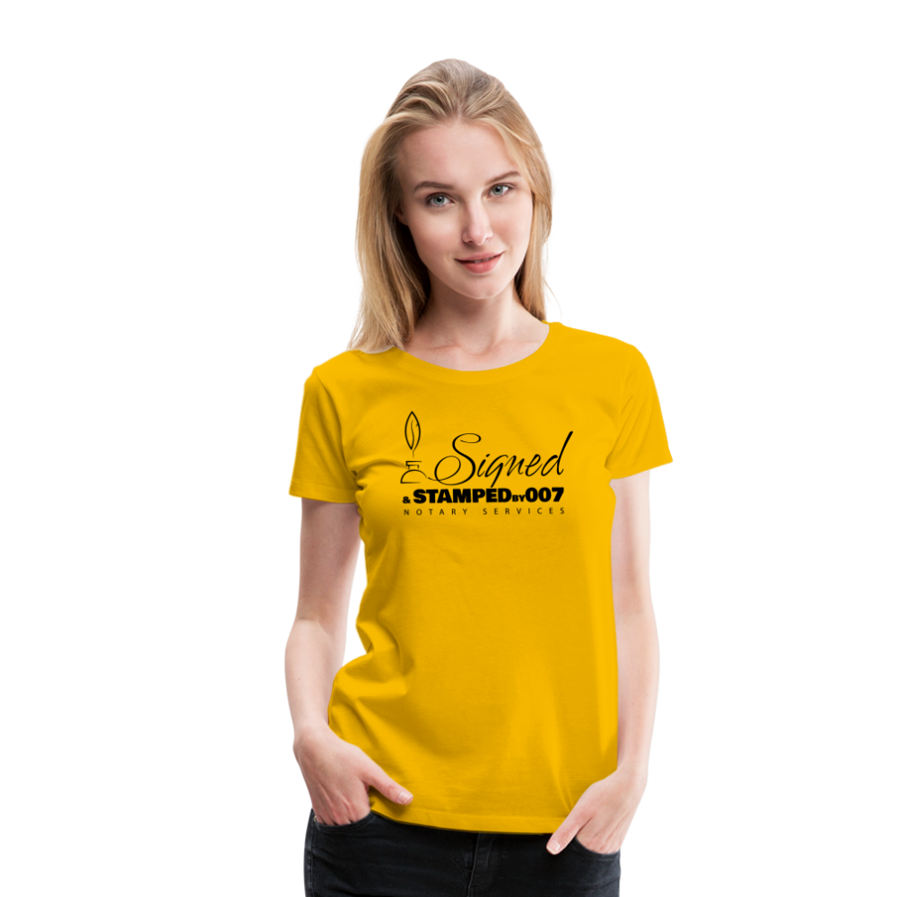 Black SS Women’s Premium T-Shirt - sun yellow