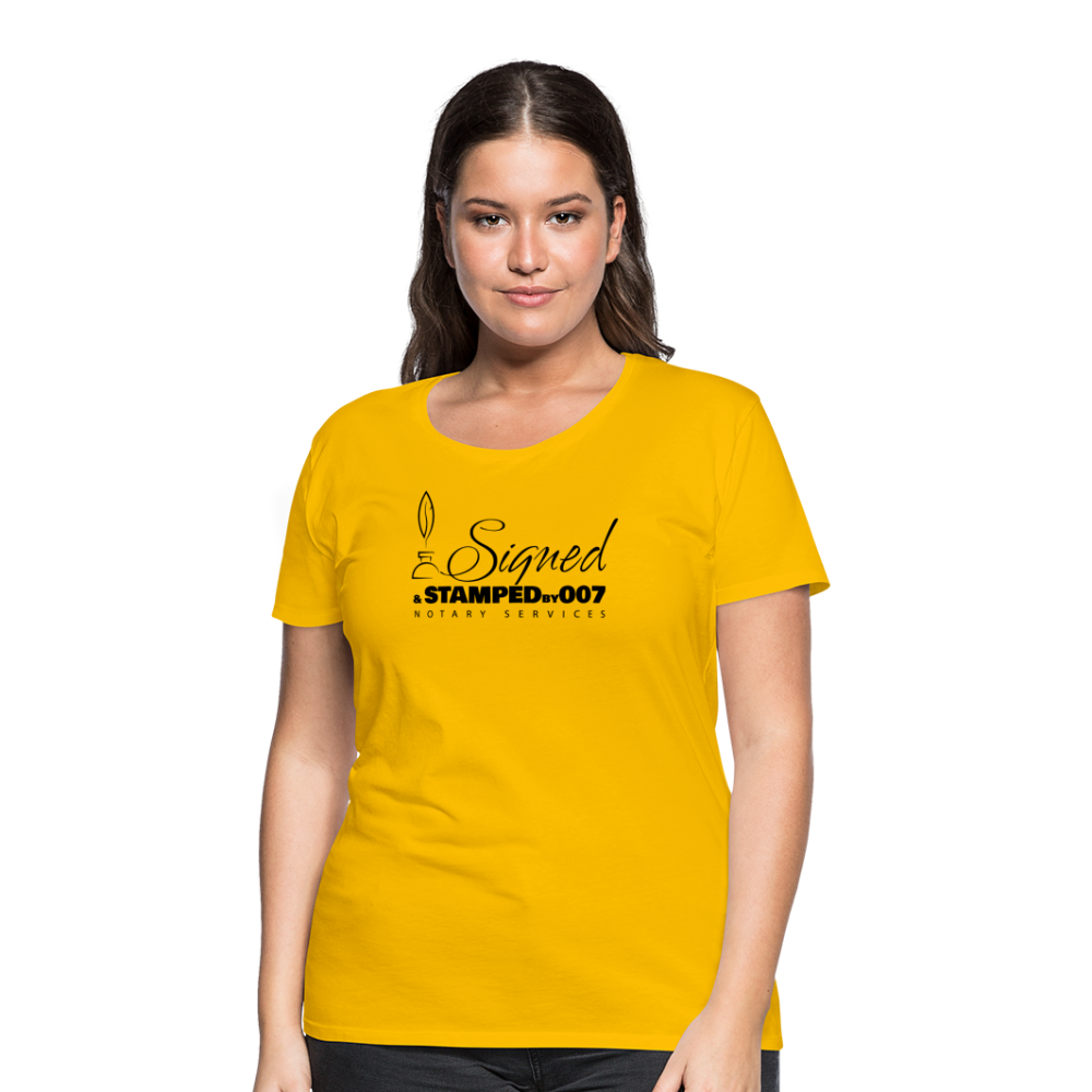 Black SS Women’s Premium T-Shirt - sun yellow