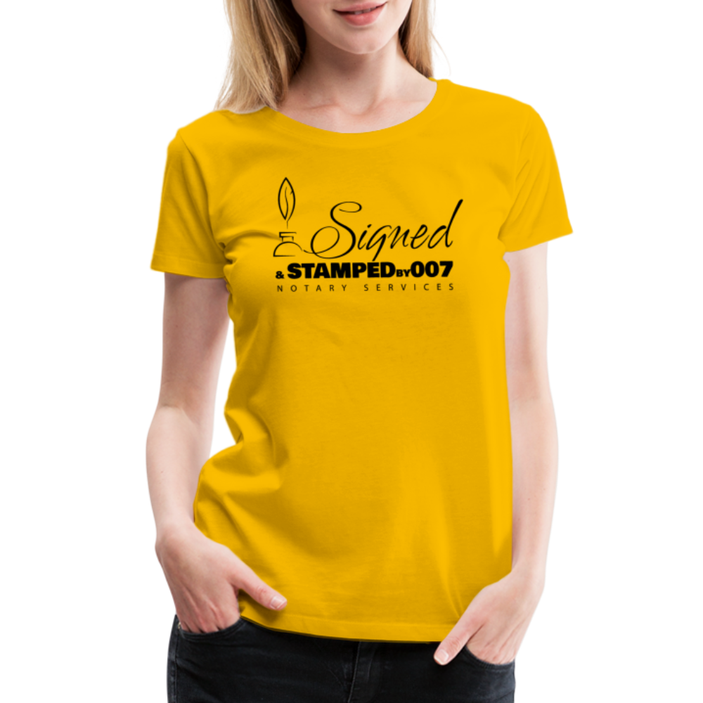 Black SS Women’s Premium T-Shirt - sun yellow