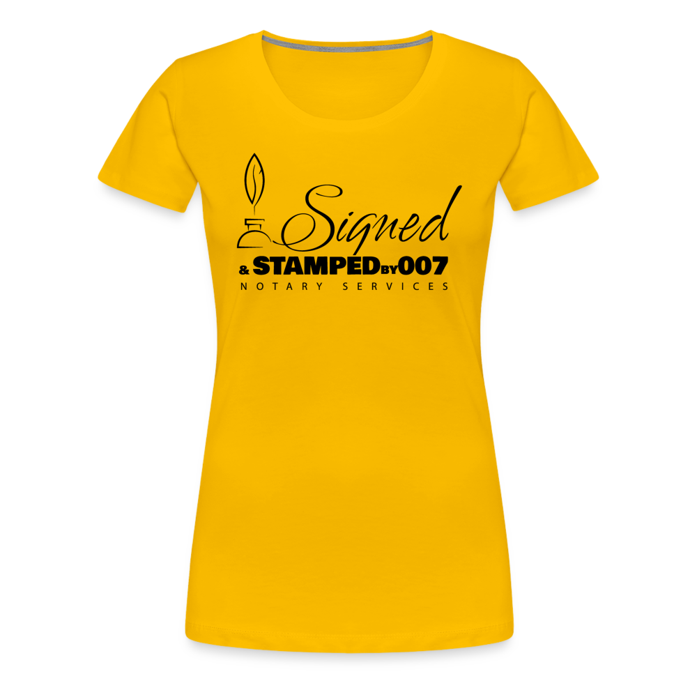 Black SS Women’s Premium T-Shirt - sun yellow