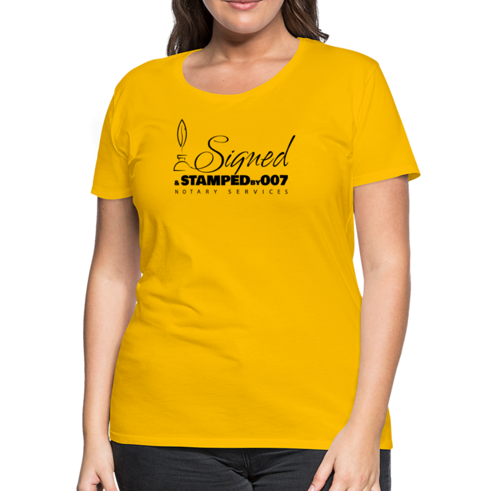 Black SS Women’s Premium T-Shirt - sun yellow