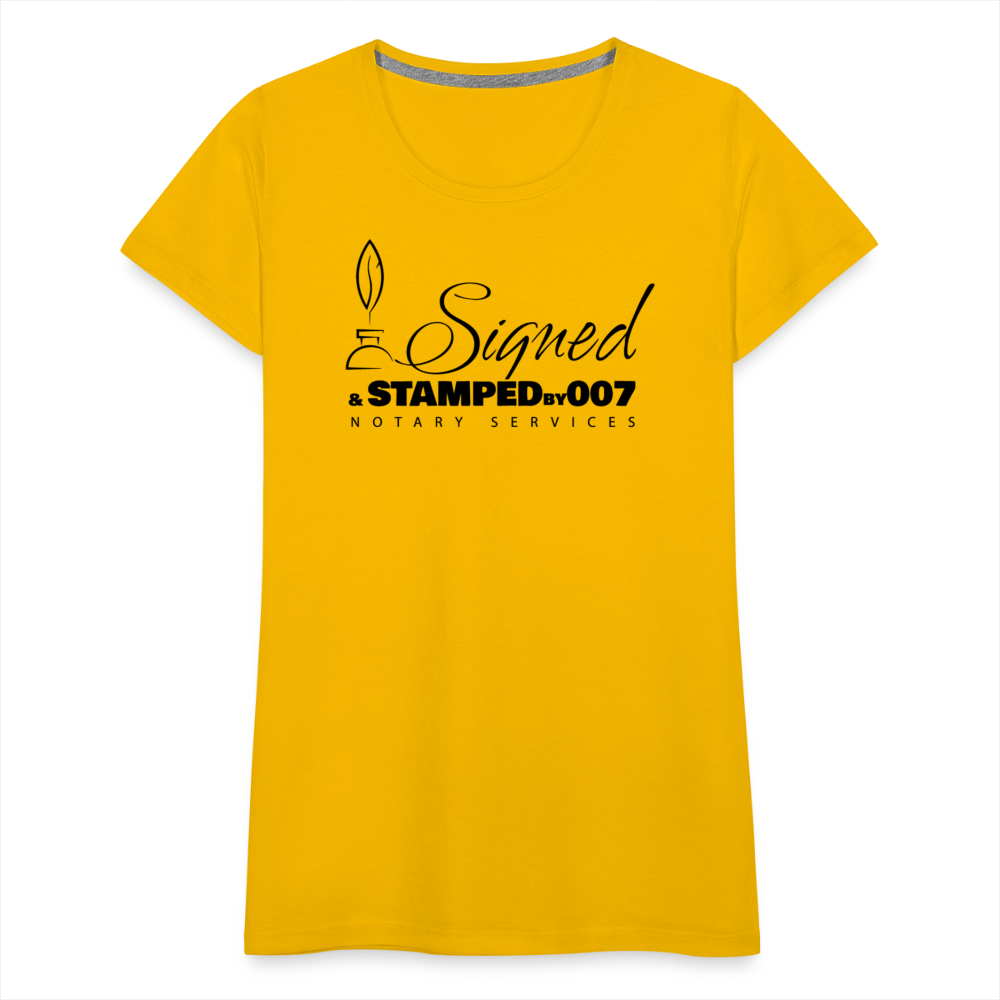 Black SS Women’s Premium T-Shirt - sun yellow