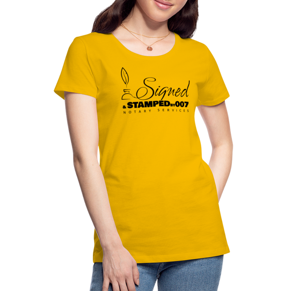 Black SS Women’s Premium T-Shirt - sun yellow