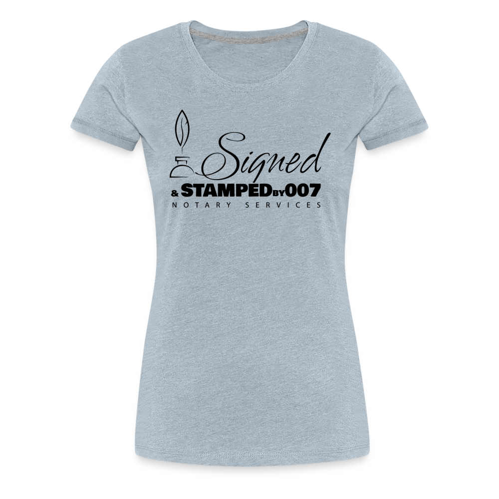 Black SS Women’s Premium T-Shirt - heather ice blue