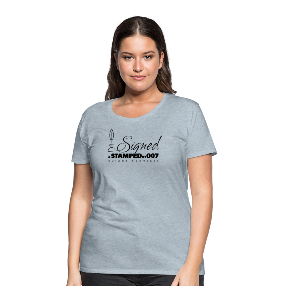 Black SS Women’s Premium T-Shirt - heather ice blue