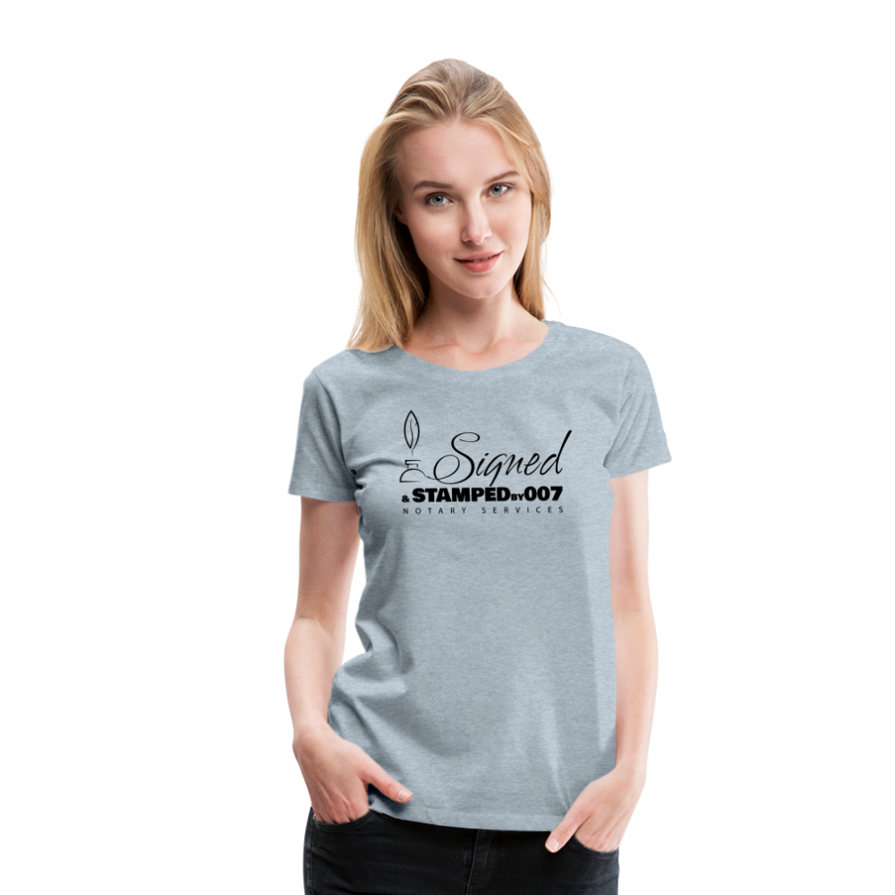 Black SS Women’s Premium T-Shirt - heather ice blue