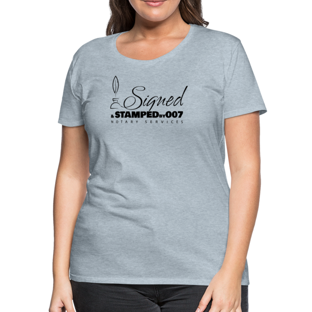 Black SS Women’s Premium T-Shirt - heather ice blue