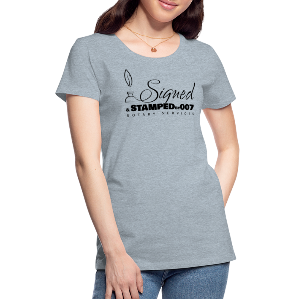 Black SS Women’s Premium T-Shirt - heather ice blue