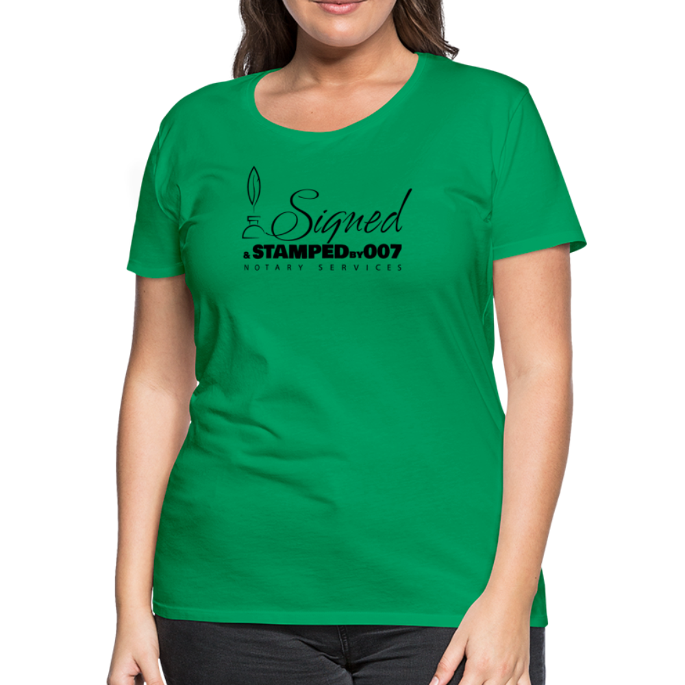 Black SS Women’s Premium T-Shirt - kelly green