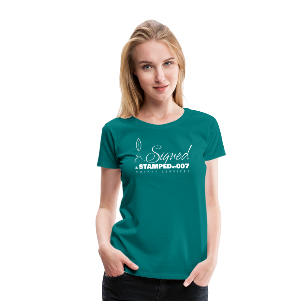 White SS Women’s Premium T-Shirt - teal