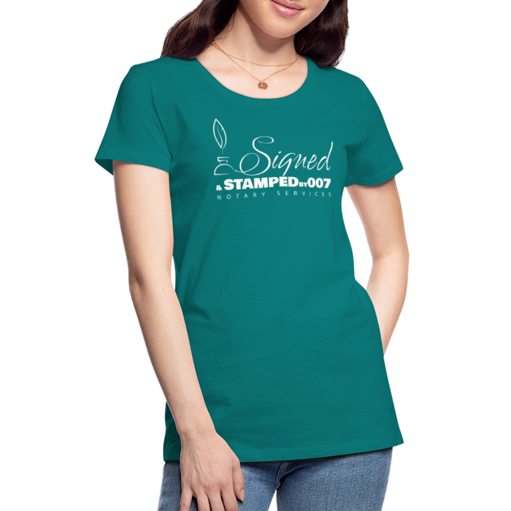 White SS Women’s Premium T-Shirt - teal