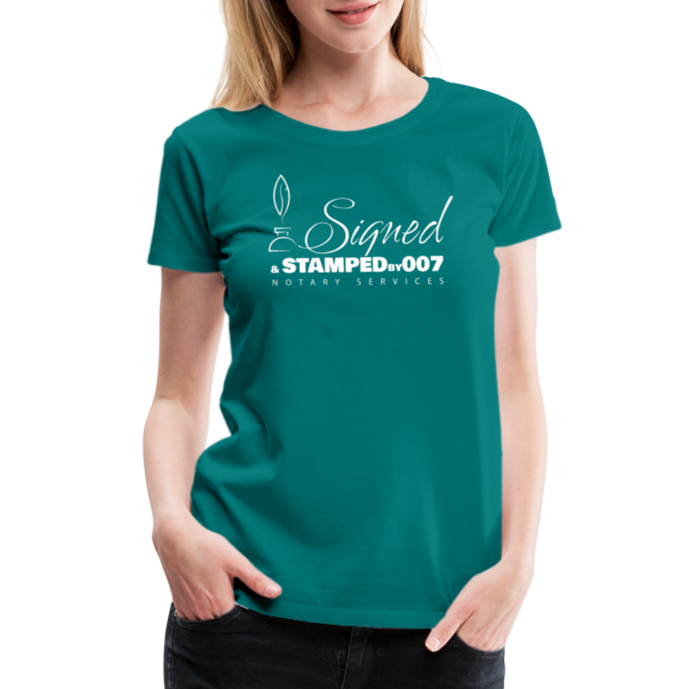 White SS Women’s Premium T-Shirt - teal