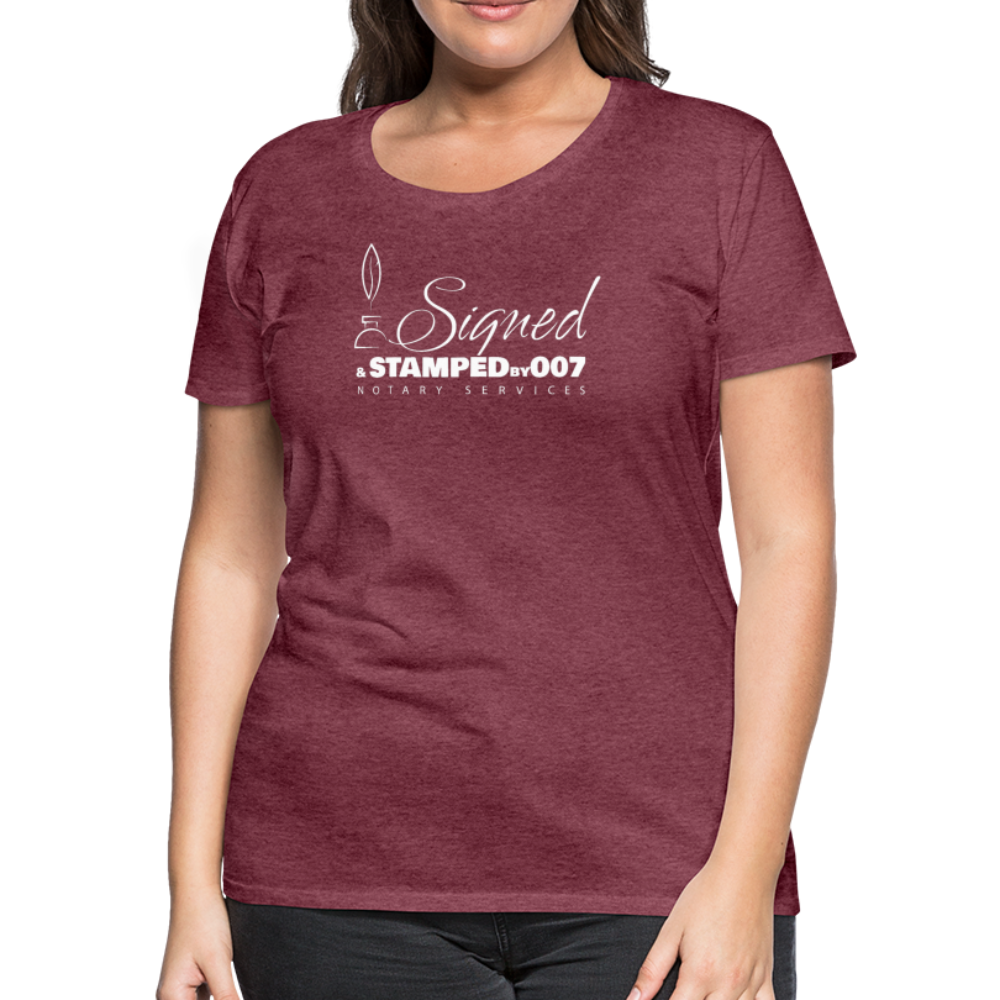 White SS Women’s Premium T-Shirt - heather burgundy