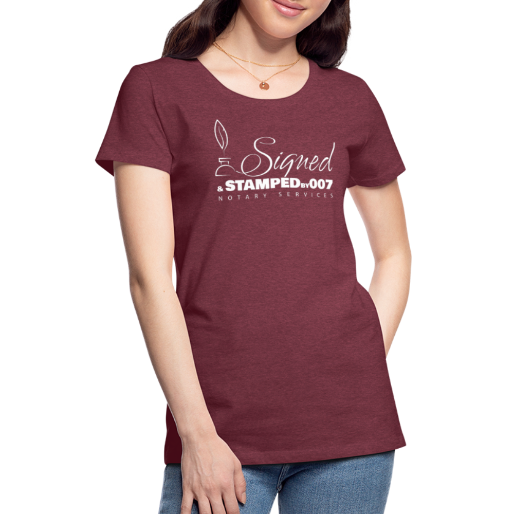 White SS Women’s Premium T-Shirt - heather burgundy