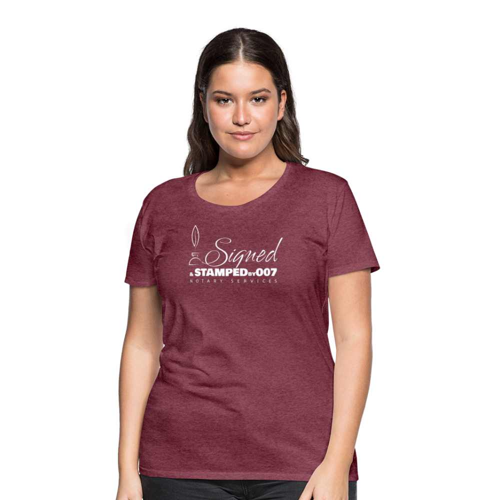 White SS Women’s Premium T-Shirt - heather burgundy