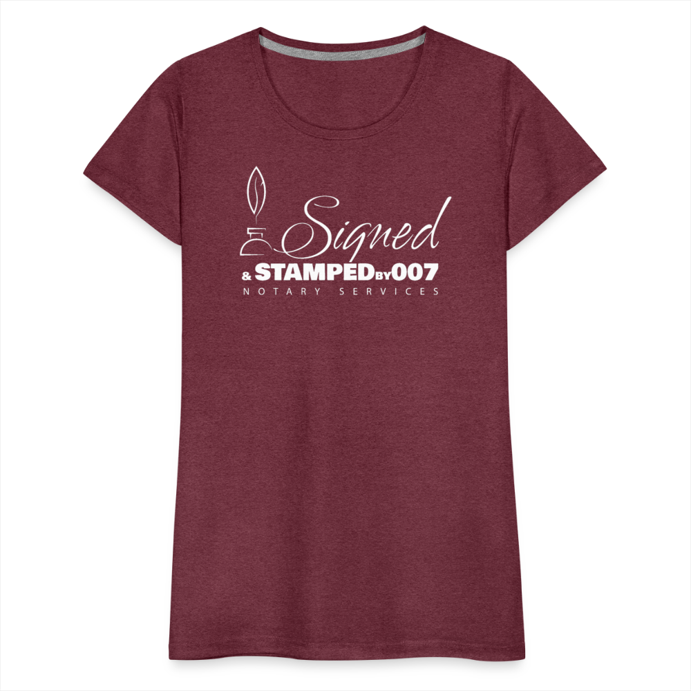 White SS Women’s Premium T-Shirt - heather burgundy