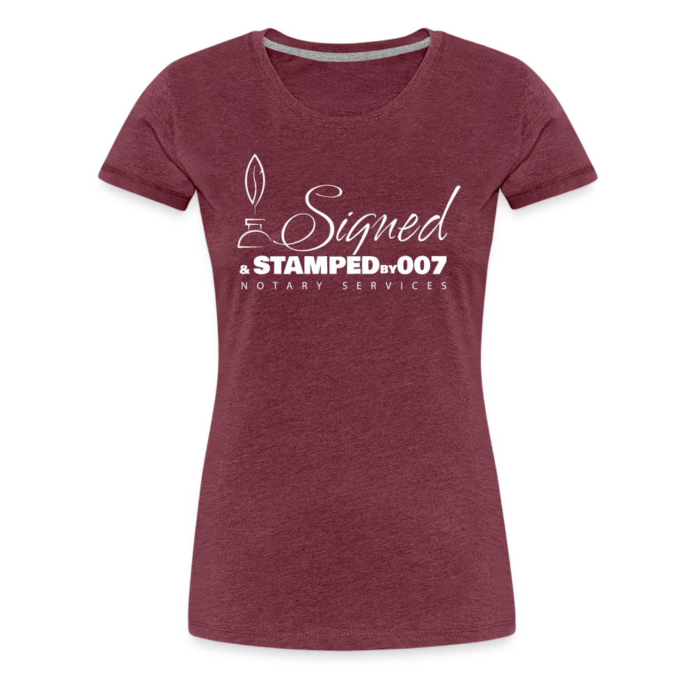 White SS Women’s Premium T-Shirt - heather burgundy