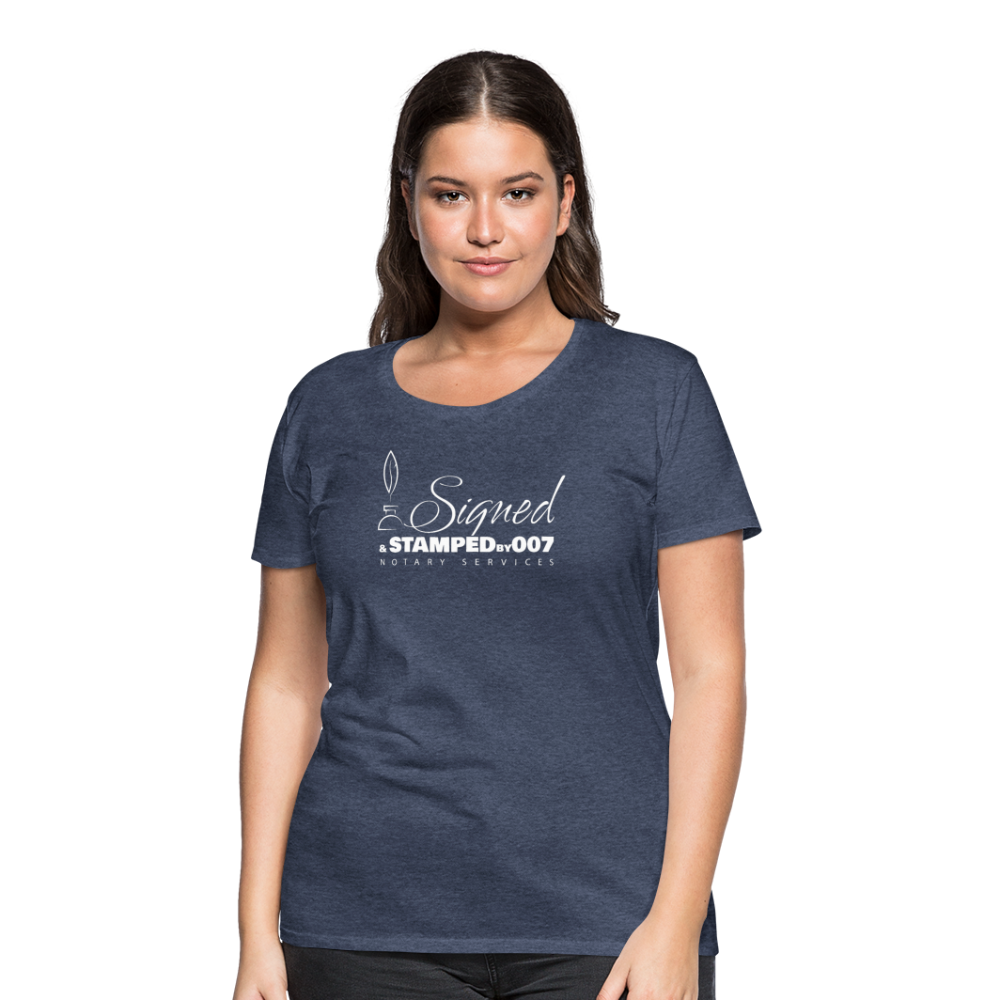 White SS Women’s Premium T-Shirt - heather blue