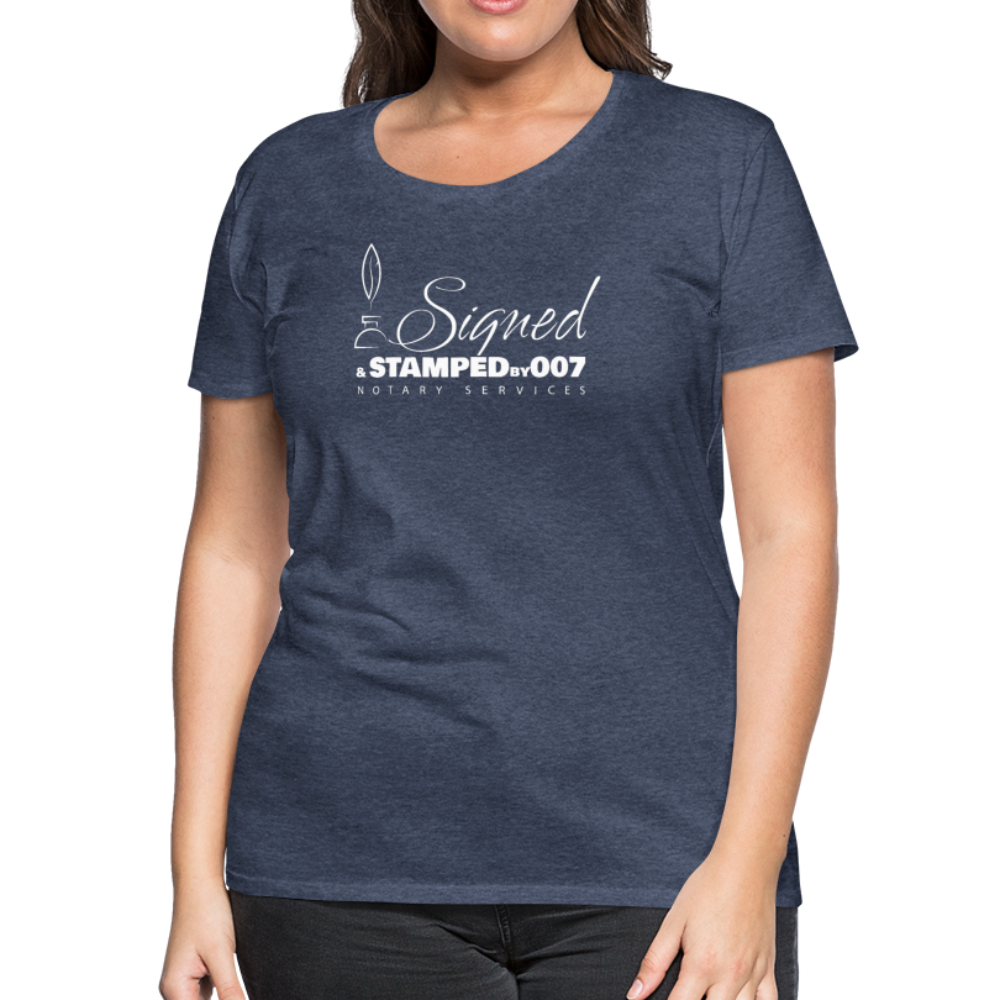 White SS Women’s Premium T-Shirt - heather blue