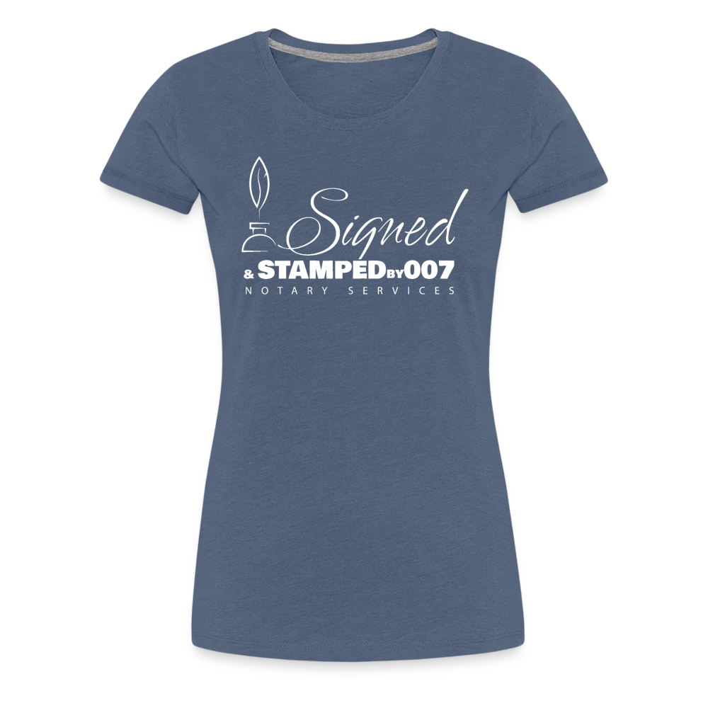 White SS Women’s Premium T-Shirt - heather blue