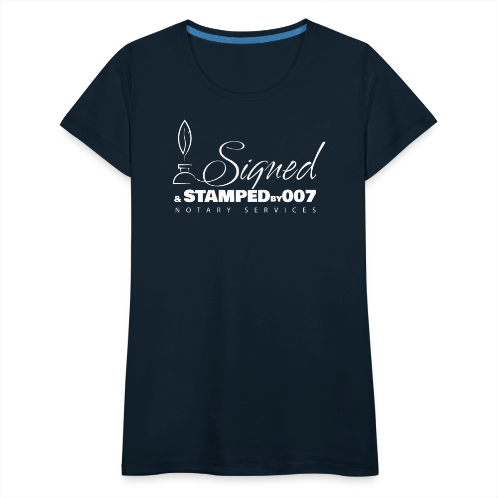 White SS Women’s Premium T-Shirt - deep navy