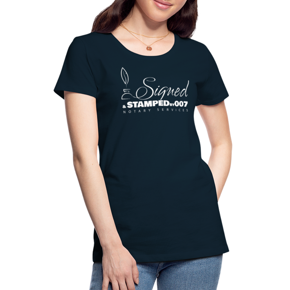 White SS Women’s Premium T-Shirt - deep navy