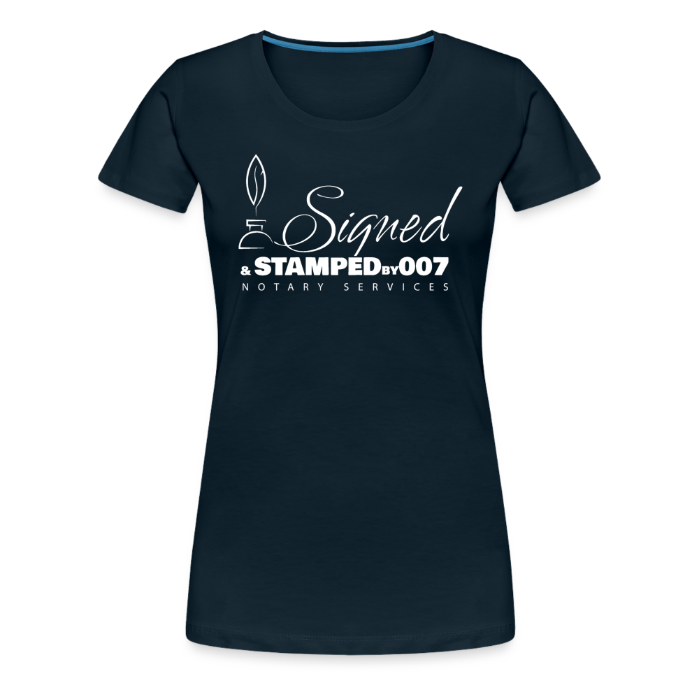 White SS Women’s Premium T-Shirt - deep navy