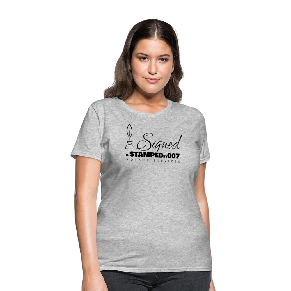 Black SS Women's T-Shirt - heather gray