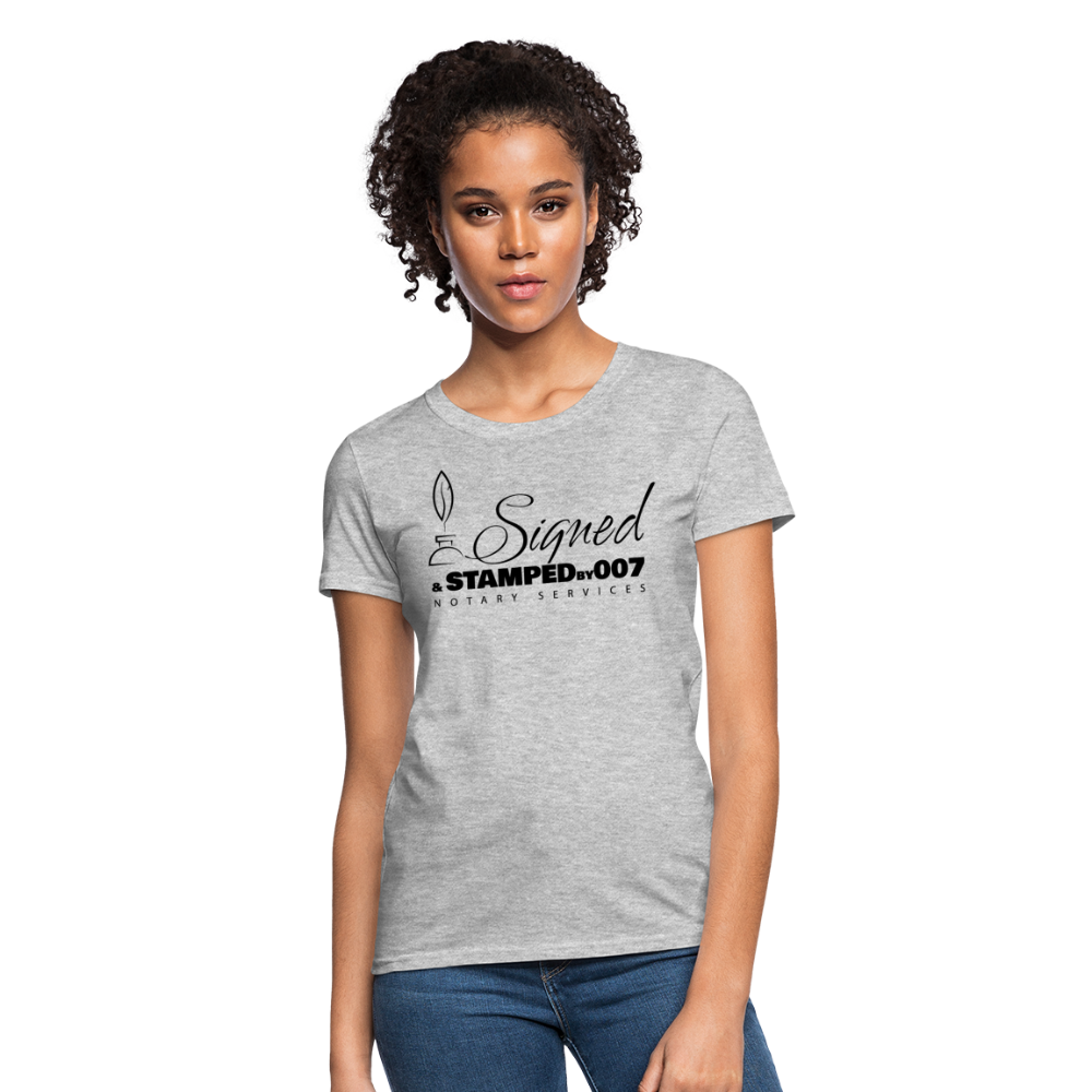 Black SS Women's T-Shirt - heather gray