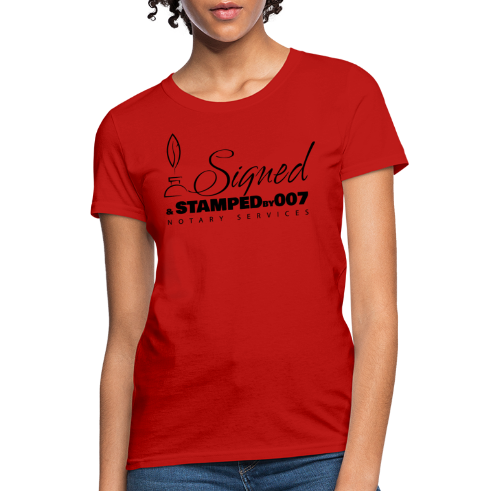 Black SS Women's T-Shirt - red