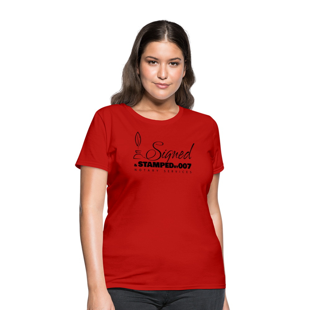 Black SS Women's T-Shirt - red