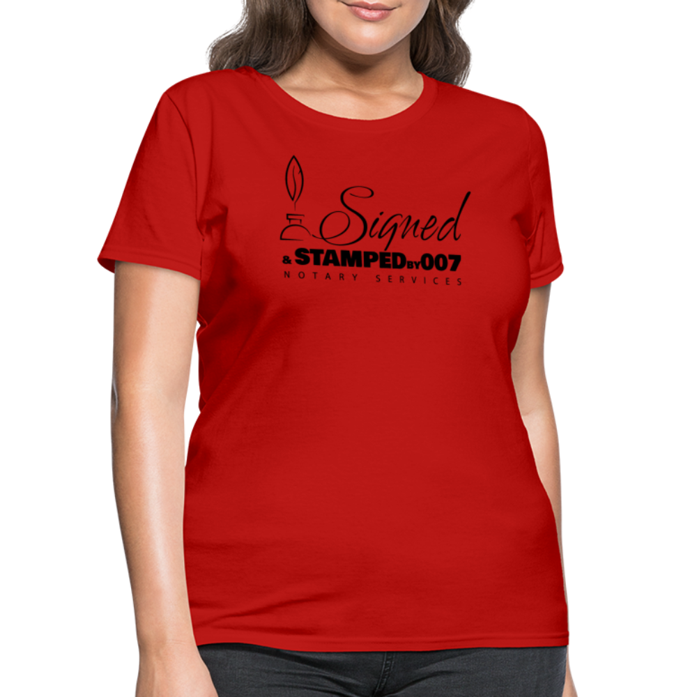 Black SS Women's T-Shirt - red