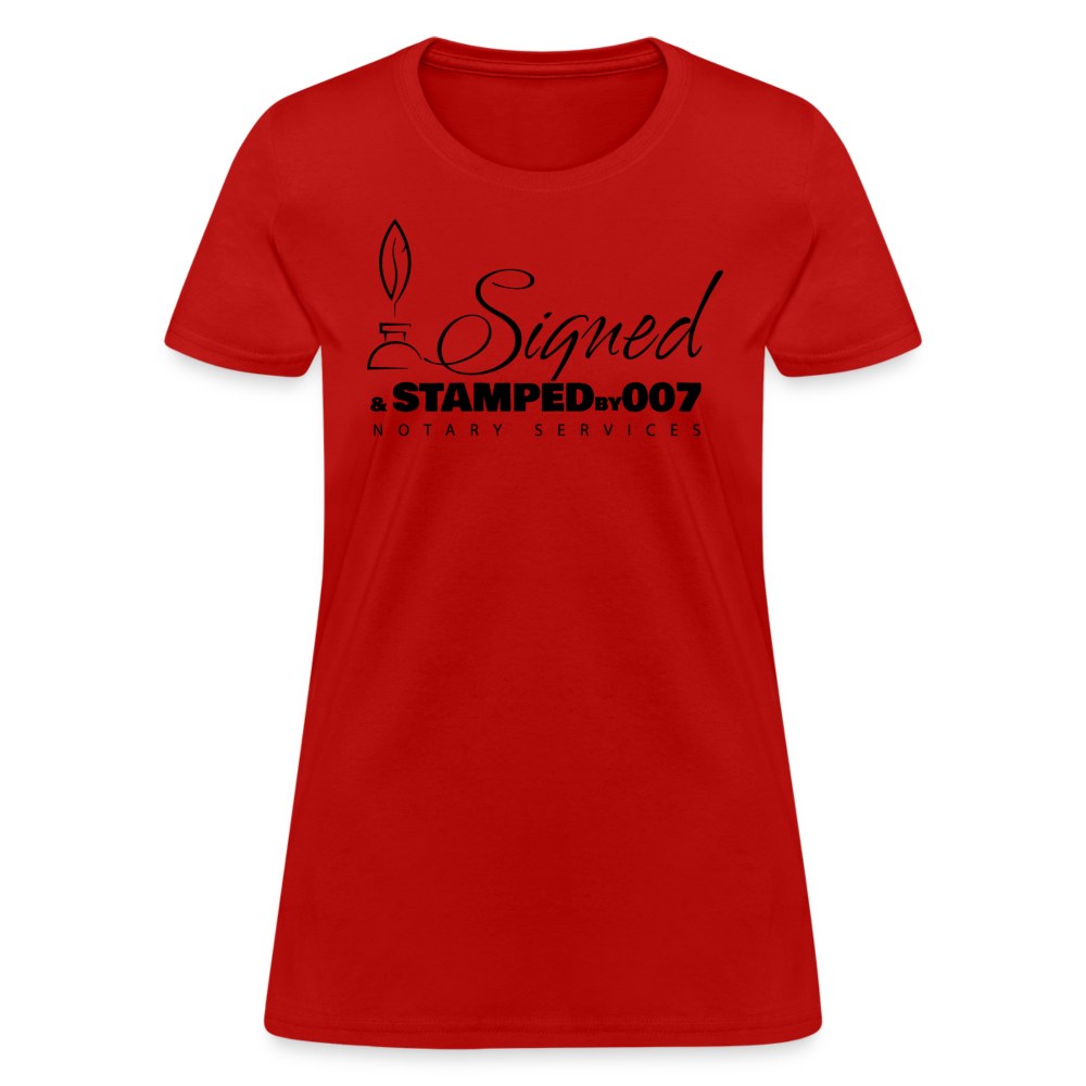 Black SS Women's T-Shirt - red