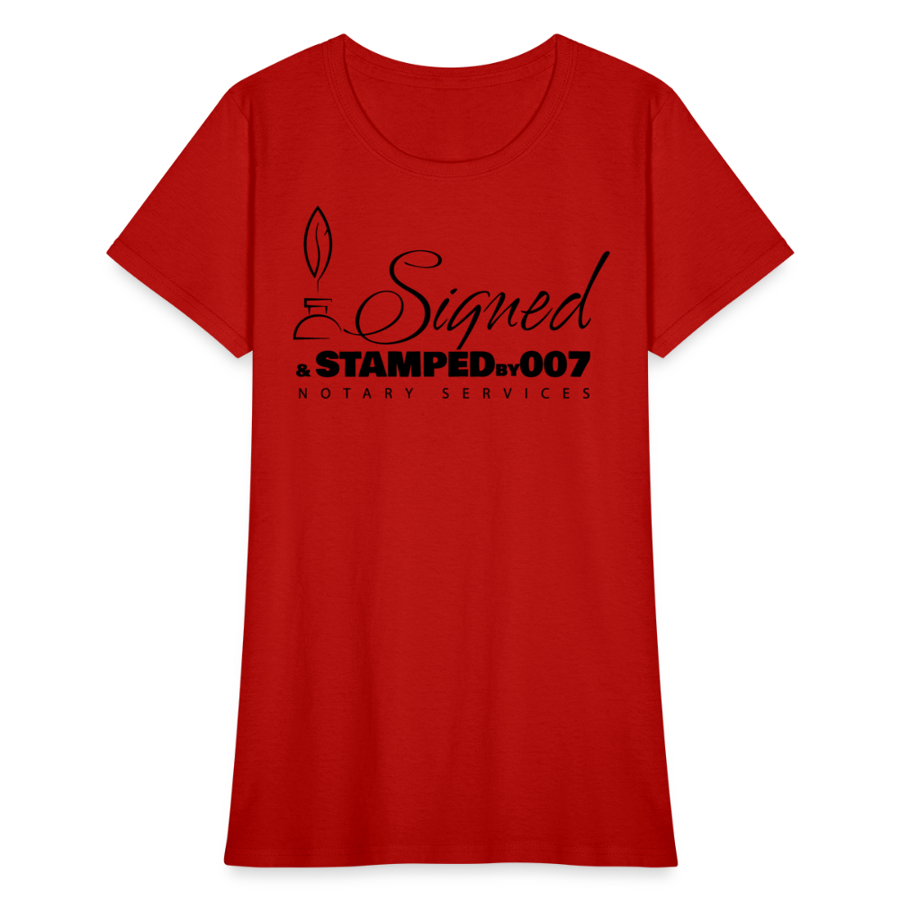 Black SS Women's T-Shirt - red