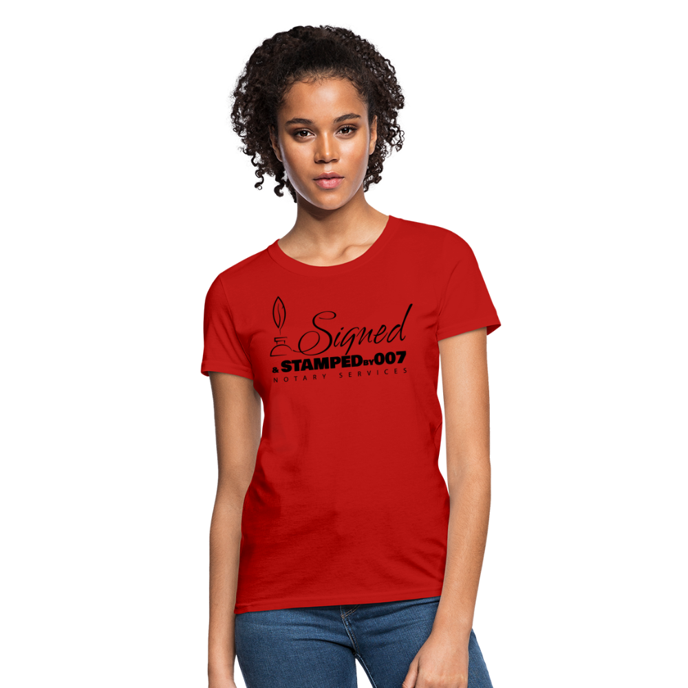 Black SS Women's T-Shirt - red