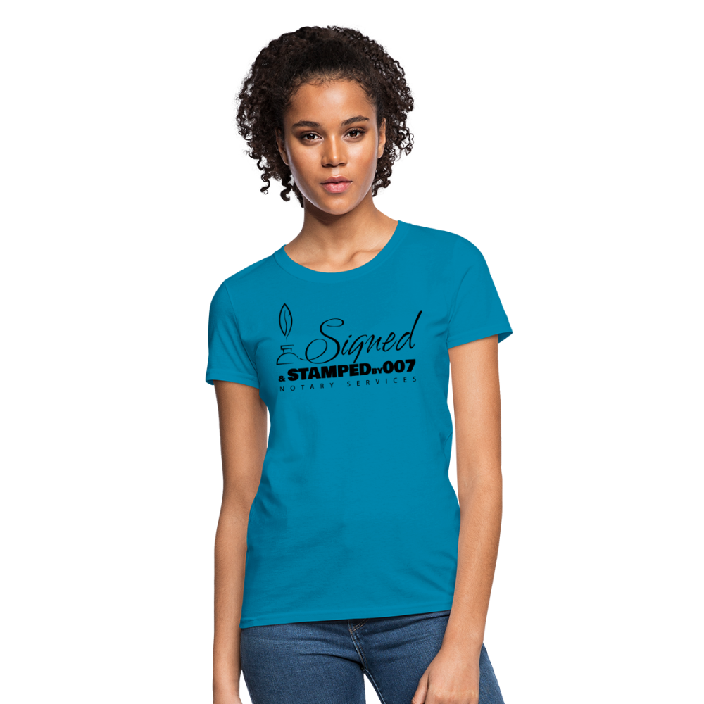 Black SS Women's T-Shirt - turquoise