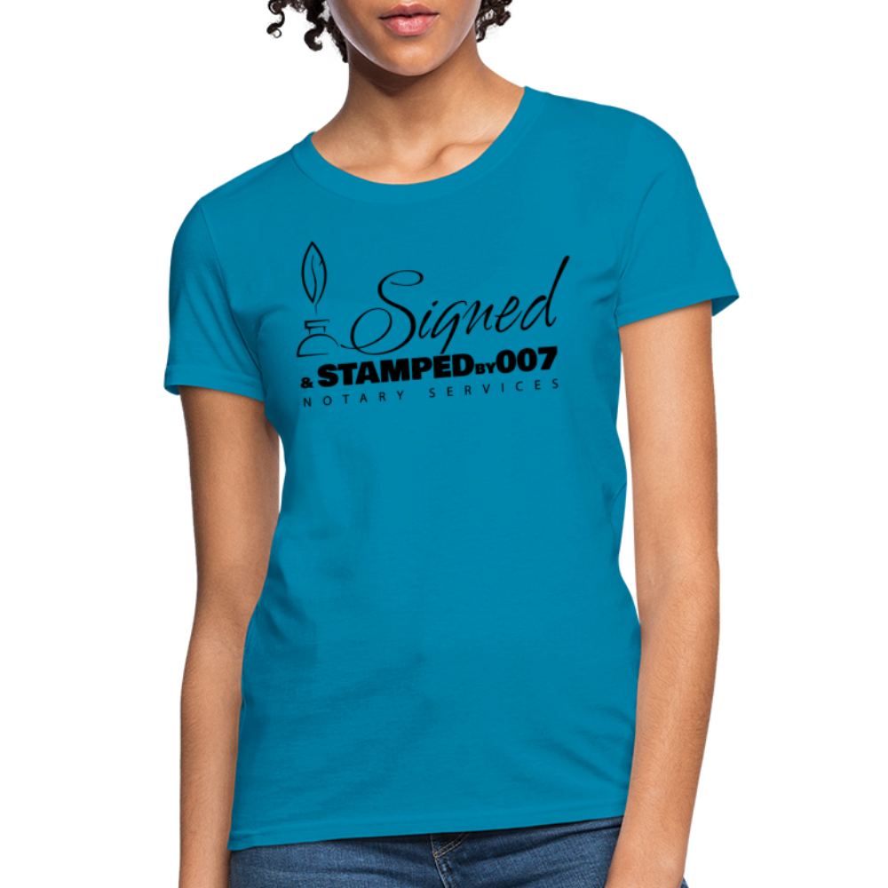 Black SS Women's T-Shirt - turquoise