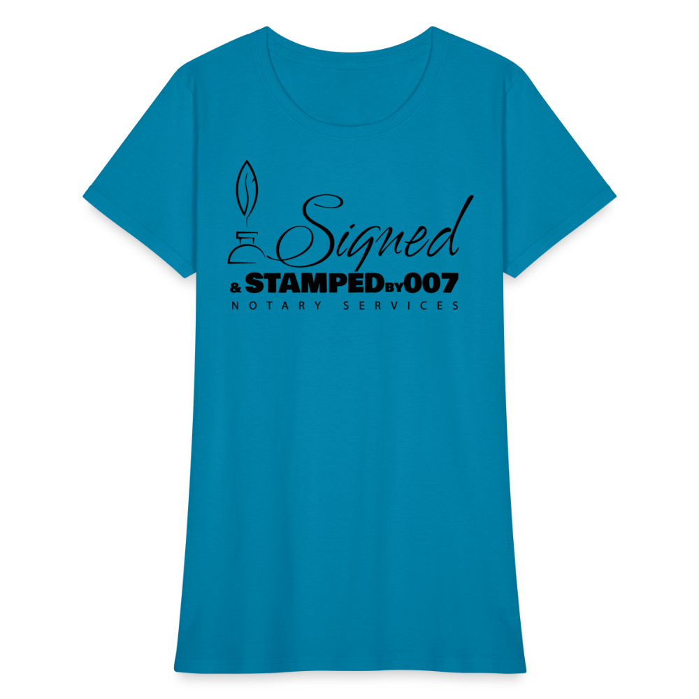 Black SS Women's T-Shirt - turquoise