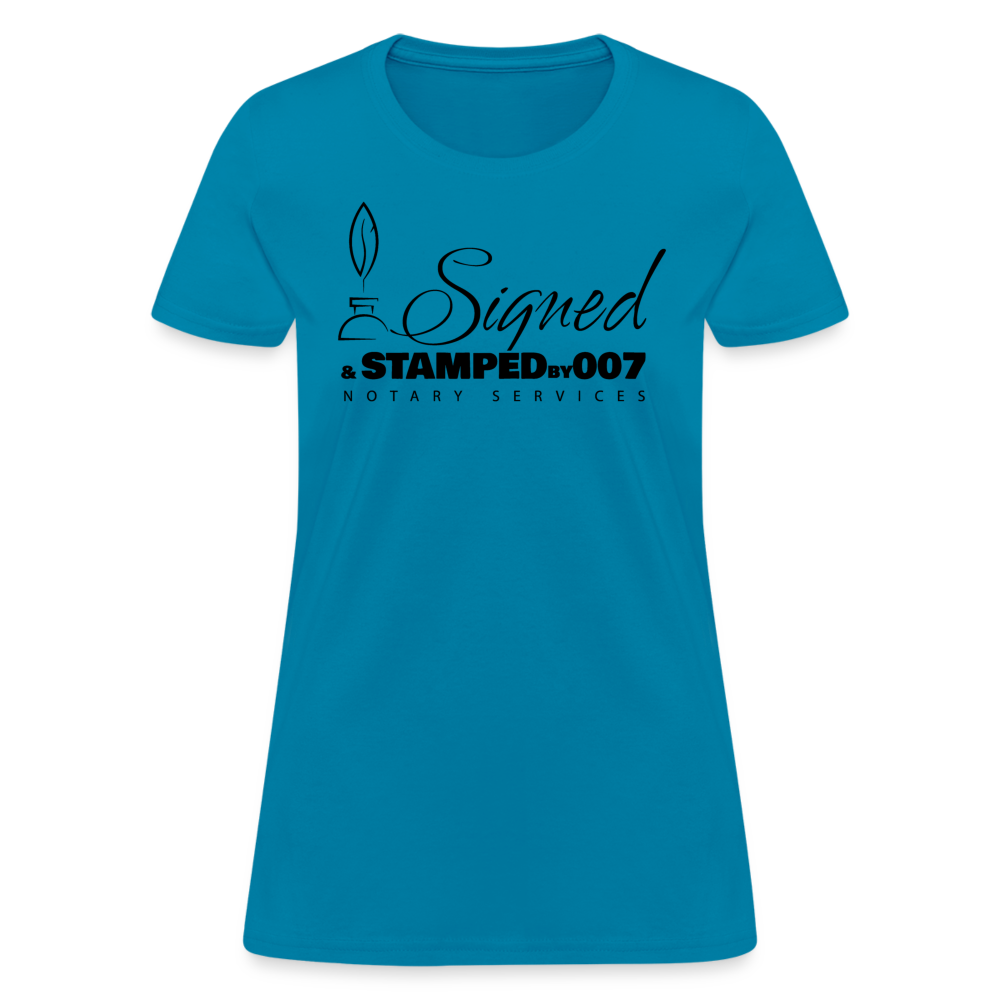 Black SS Women's T-Shirt - turquoise