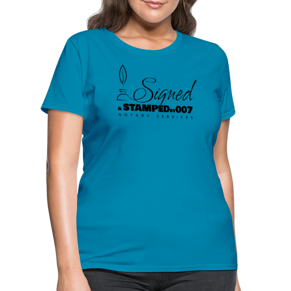 Black SS Women's T-Shirt - turquoise