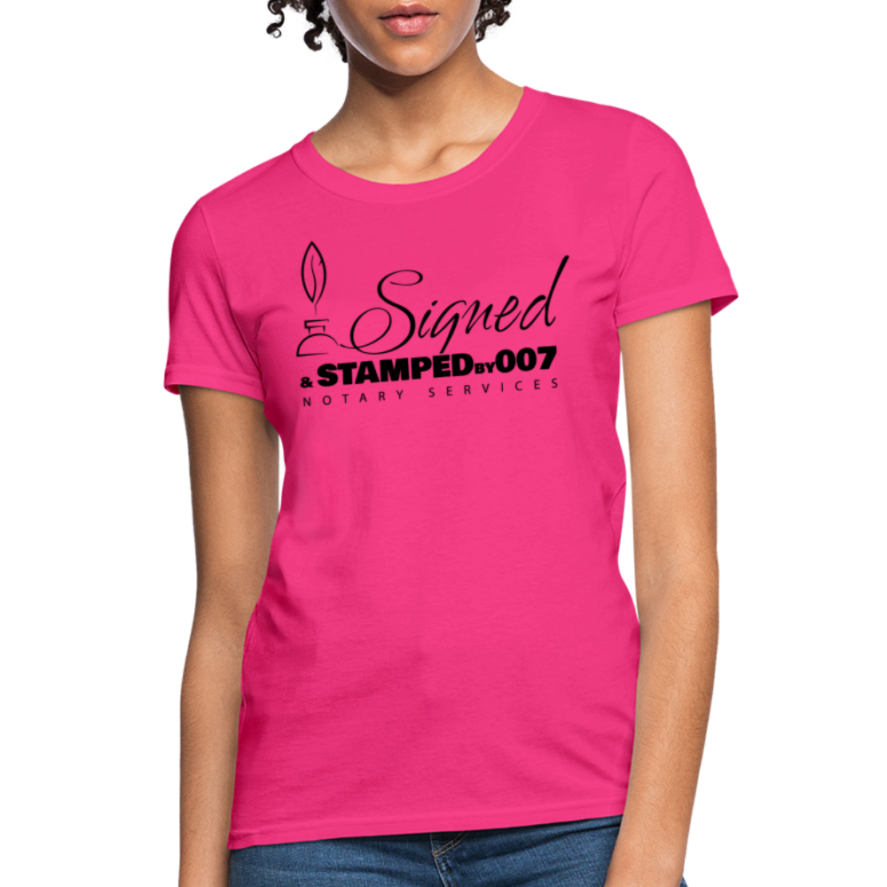 Black SS Women's T-Shirt - fuchsia