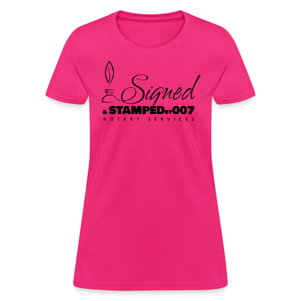 Black SS Women's T-Shirt - fuchsia