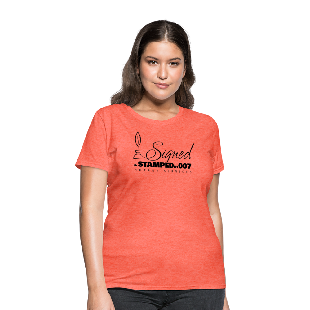 Black SS Women's T-Shirt - heather coral